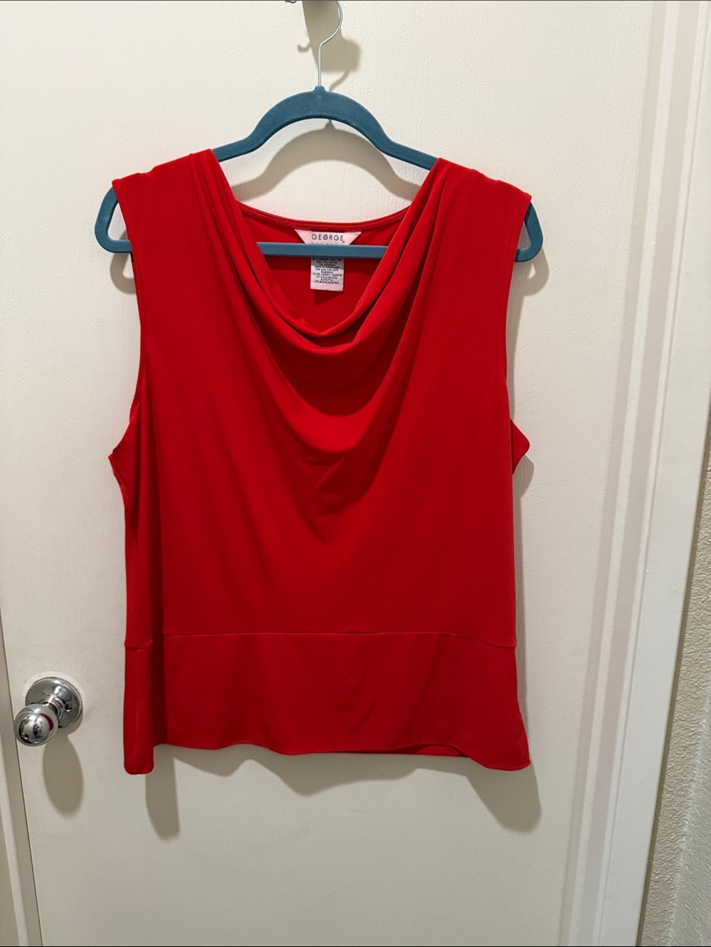 Sleeveless Cowl Neck Camisole in Vibrant Red